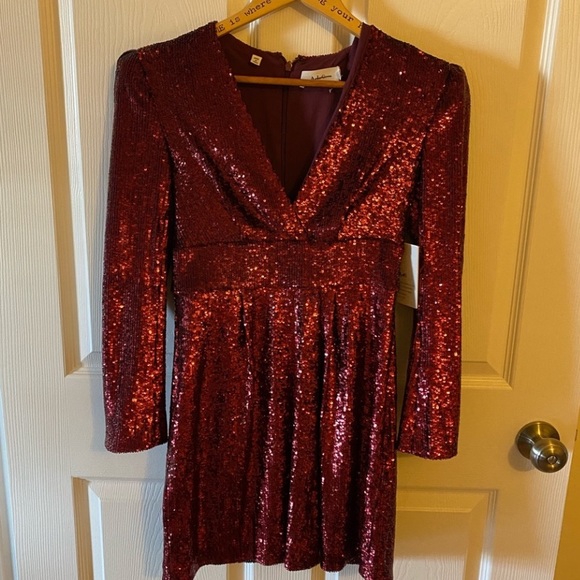 NWT A.L.C. Mara Sequin Red Dress - Picture 4 of 6